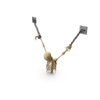 Worn Half Skeleton Hanged With Shackles To Wall PNG & PSD Images