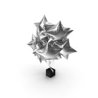 Silver Star Balloon Bouquet with Gift Box PNG & PSD Images