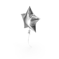 Silver Star Foil Balloon PNG & PSD Images