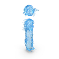 Blue Water Splash Small Letter I PNG & PSD Images