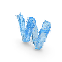 Blue Water Splash Small Letter W PNG & PSD Images