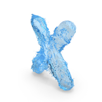 Blue Water Splash Small Letter X PNG & PSD Images