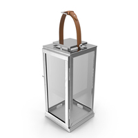 Stainless Steel Candle Lantern with Leather Handle PNG & PSD Images