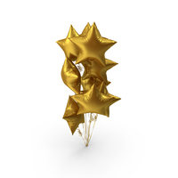 Star Shaped Matte Gold Balloon Bouquet PNG & PSD Images