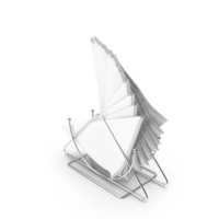 Table Napkin Holder with White Napkins PNG & PSD Images
