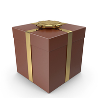 Christmas Gift Box Brown Gold PNG & PSD Images
