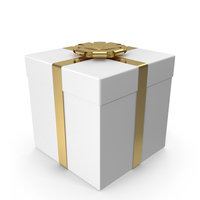White Gold Christmas Gift Box PNG & PSD Images