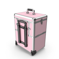Yaheetech Aluminum Rolling Trolley Makeup Case Folded Pink PNG & PSD Images