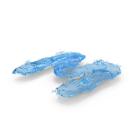 Blue Water Splash Capital Letter M On Ground PNG & PSD Images