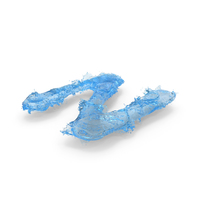 Blue Water Splash Capital Letter N On Ground PNG & PSD Images
