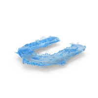 Blue Water Splash Capital Letter U On Ground PNG & PSD Images