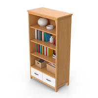 Wooden Cabinet With Books PNG & PSD Images