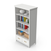 Cabinet With Books White PNG & PSD Images