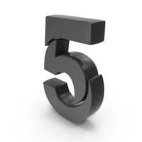 5 Number Stylish Black PNG & PSD Images
