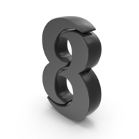Stylish Black Number 8 PNG & PSD Images