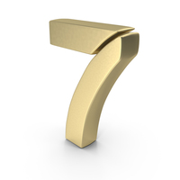 7 Number Stylish Gold PNG & PSD Images