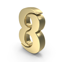 8 Number Stylish Gold PNG & PSD Images