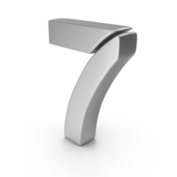 7 Number Stylish Silver PNG & PSD Images