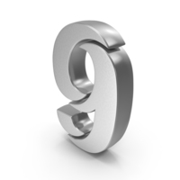 9 Number Stylish Silver PNG & PSD Images