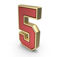 Dual Gold Number 5 PNG & PSD Images