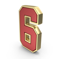 Number Dual 6 Gold PNG & PSD Images