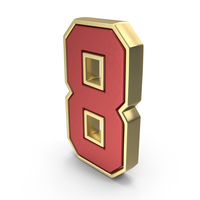 Number Dual 8 Gold PNG & PSD Images