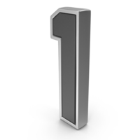 Number Dual 1 Silver PNG & PSD Images