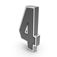 Dual Silver Number 4 PNG & PSD Images