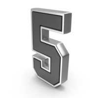 Number Dual 5 Silver PNG & PSD Images