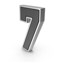 Number Dual 7 Silver PNG & PSD Images