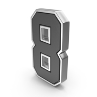 Number Dual 8 Silver PNG & PSD Images