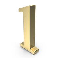 Number Digit 1 Gold PNG & PSD Images