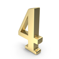 Gold Number Digit 4 PNG & PSD Images