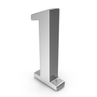 Number Digit 1 Silver PNG & PSD Images