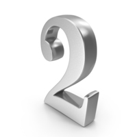 Number Digit 2 Silver PNG & PSD Images