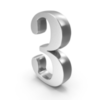 Silver Number Digit 3 PNG & PSD Images