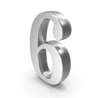 Number Digit 6 Silver PNG & PSD Images