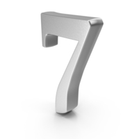Number Digit 7 Silver PNG & PSD Images