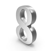 Silver Number Digit 8 PNG & PSD Images