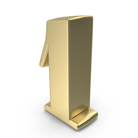 Golden Simple Number 1 PNG & PSD Images
