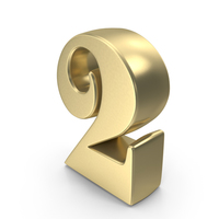 Simple Gold Number 2 PNG & PSD Images