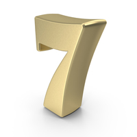 Number Simple 7 Gold PNG & PSD Images