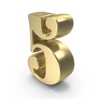 Golden Number 5 PNG & PSD Images