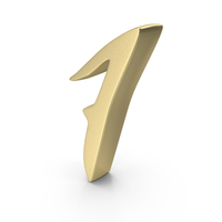 Number Sign 1 Gold PNG & PSD Images