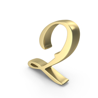 Number 2 Gold PNG & PSD Images