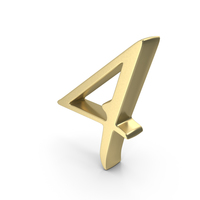 Number Sign 4 Gold PNG & PSD Images