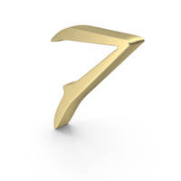 Number Sign 7 Gold PNG & PSD Images
