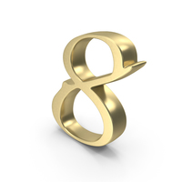Number Sign 8 Gold PNG & PSD Images