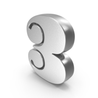 Number Design 3 Silver PNG & PSD Images