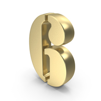 Gold Digital Number 6 PNG & PSD Images